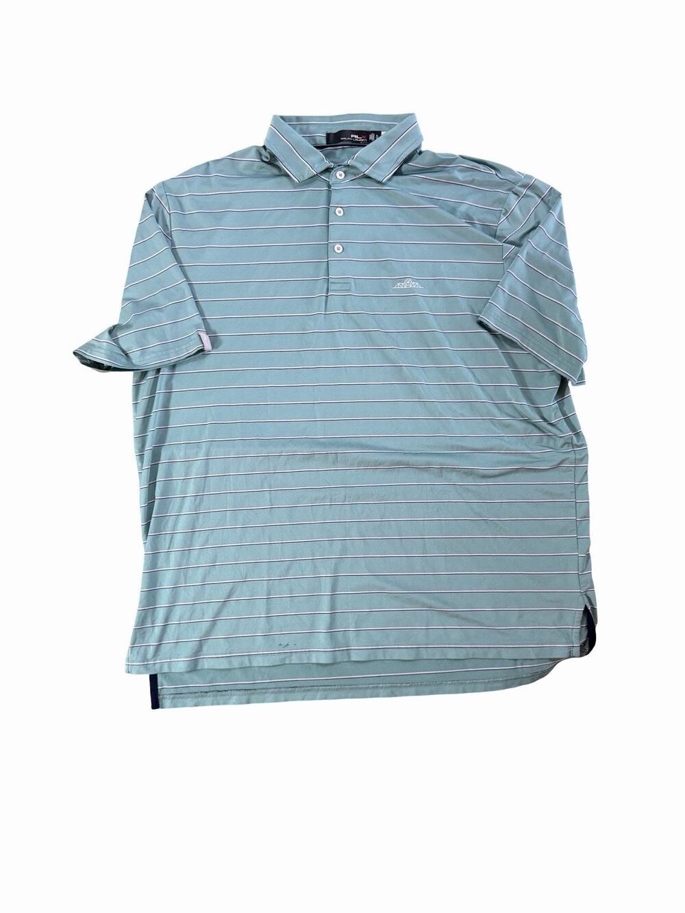 RLX by Ralph Lauren Men's XL Teal Striped Golf Polo